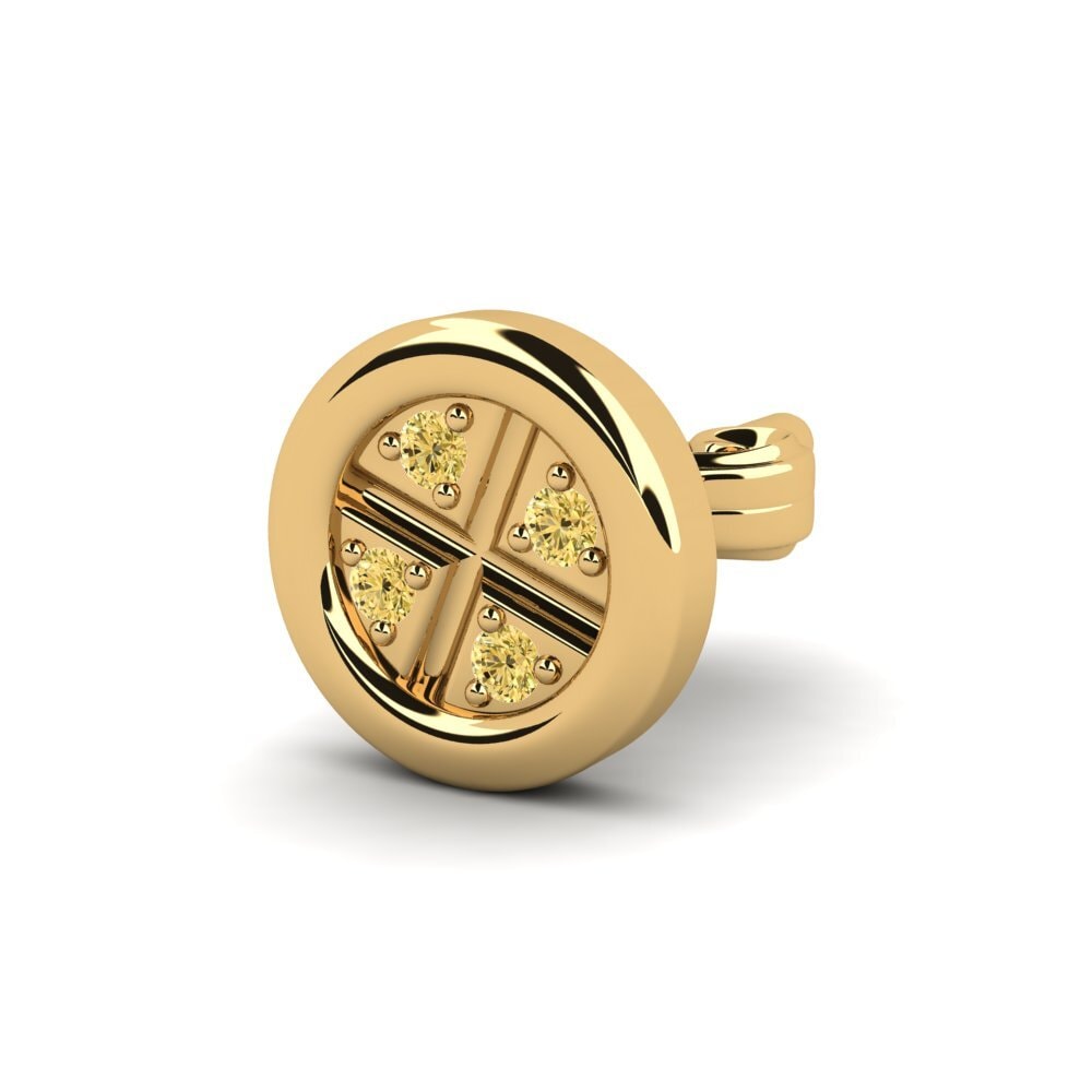 9ct Yellow Gold Yellow Diamond Men's Earring Scizor