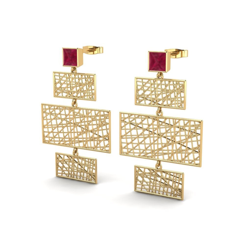 18k Oro Amarillo Princesa Pendiente de mujer Chessy