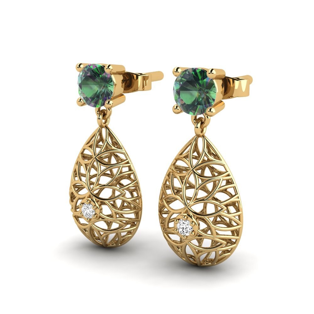 14ct Yellow Gold Mystic Topaz Women's Earring Katharine
