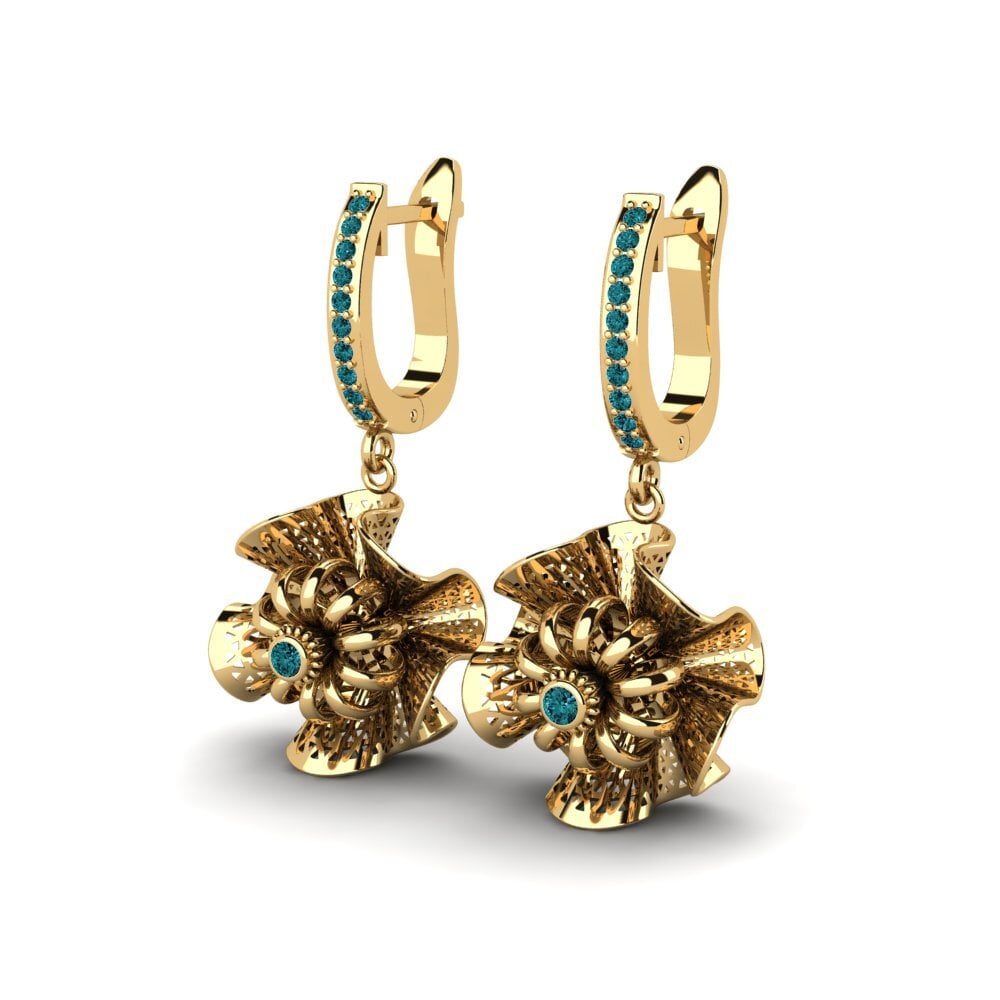 Diamante Azul Pendiente de mujer Mochia