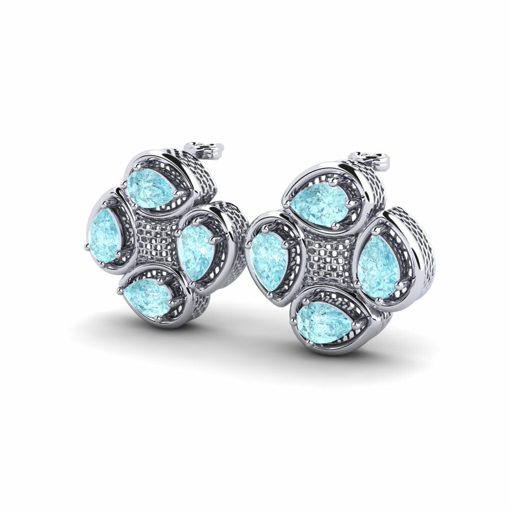 Bông tai nữ Mosi Đá Aquamarine