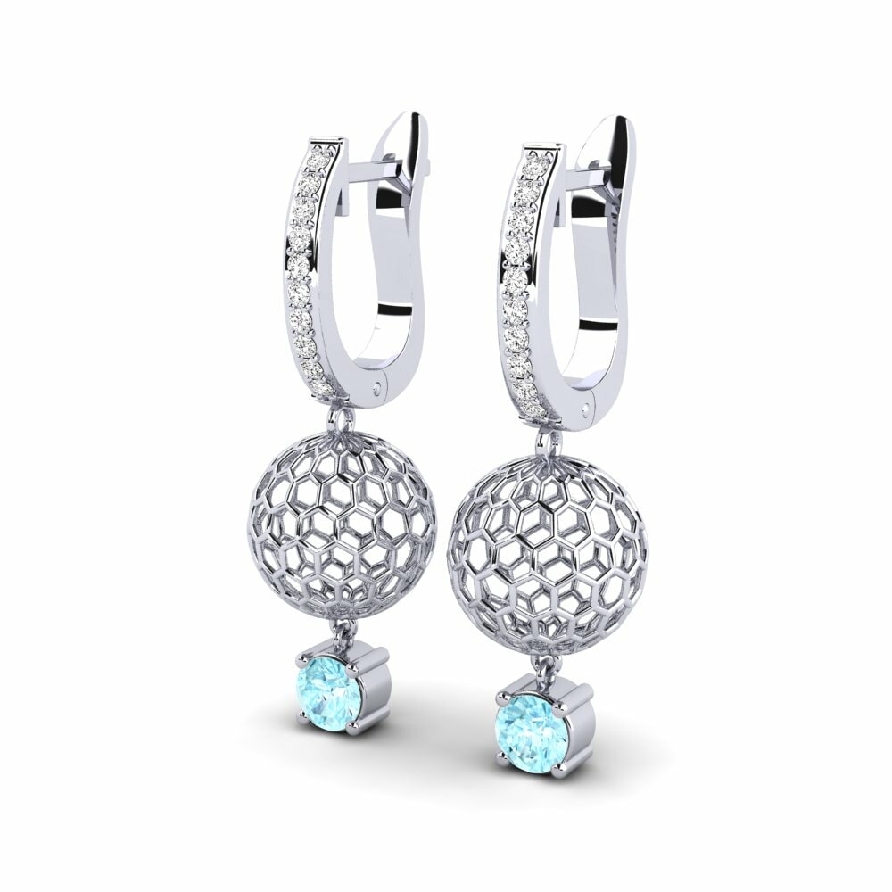 Boucle d'oreille femme Nam Aigue-marine