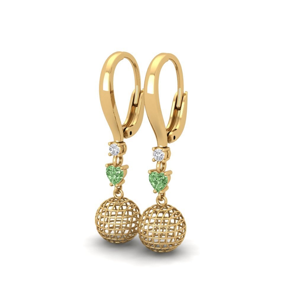 Heart Green Diamond Women's Earring Olavo