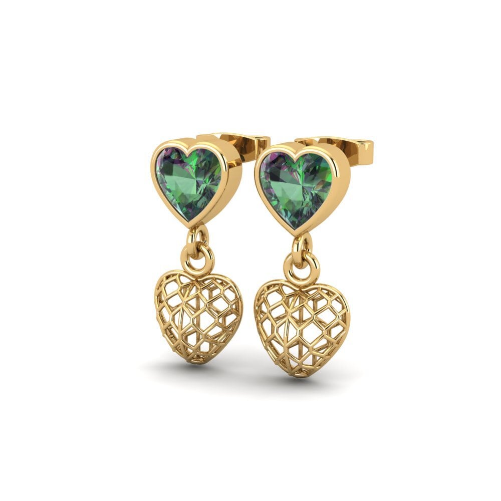 14ct Yellow Gold Mystic Topaz Women's Earring Samnia