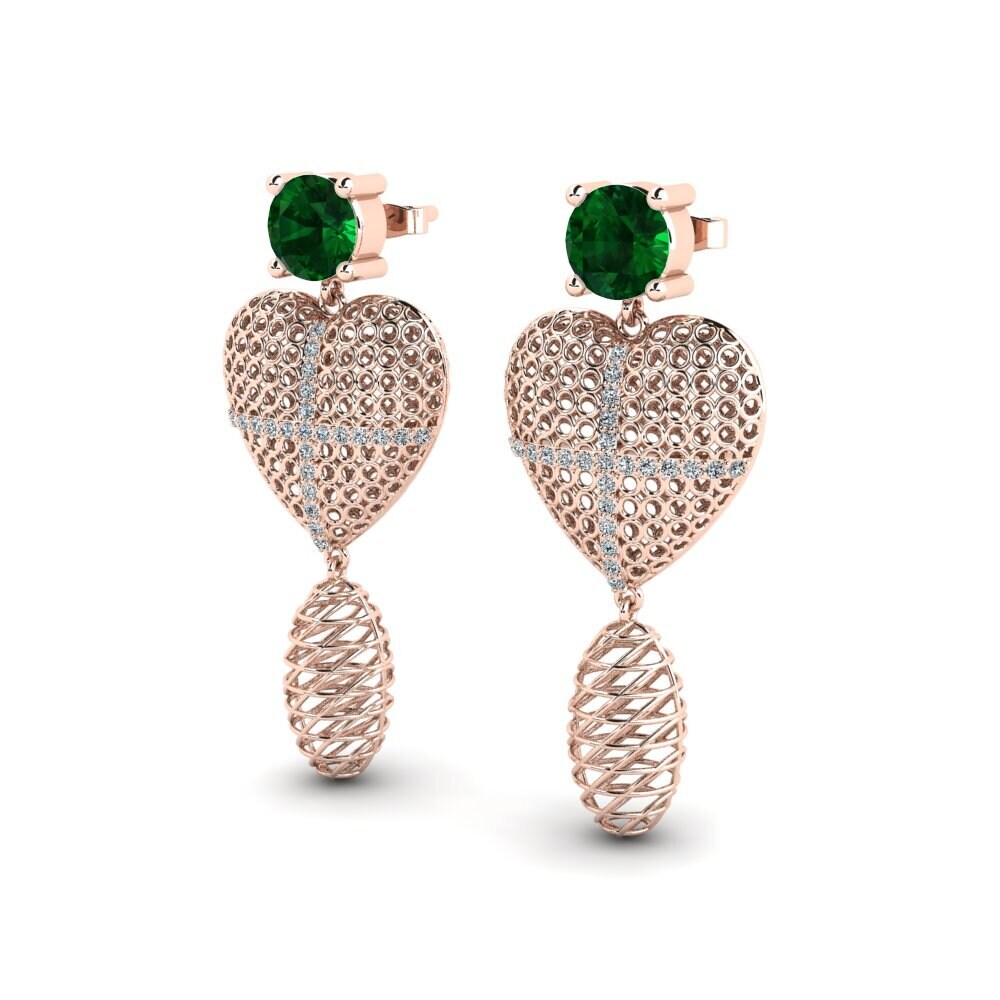 14ct Rose Gold Tsavorite Women's Earring Wariana