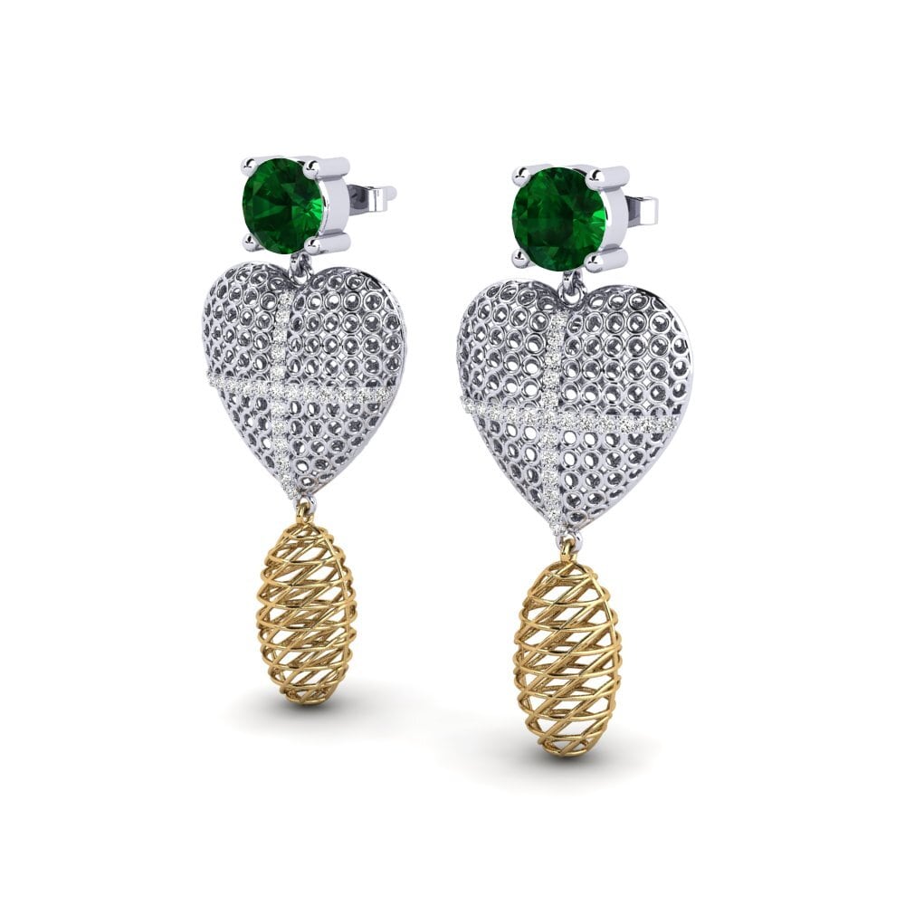 750 Weiß & Gelbgold Tsavorit Damen ohrring Wariana