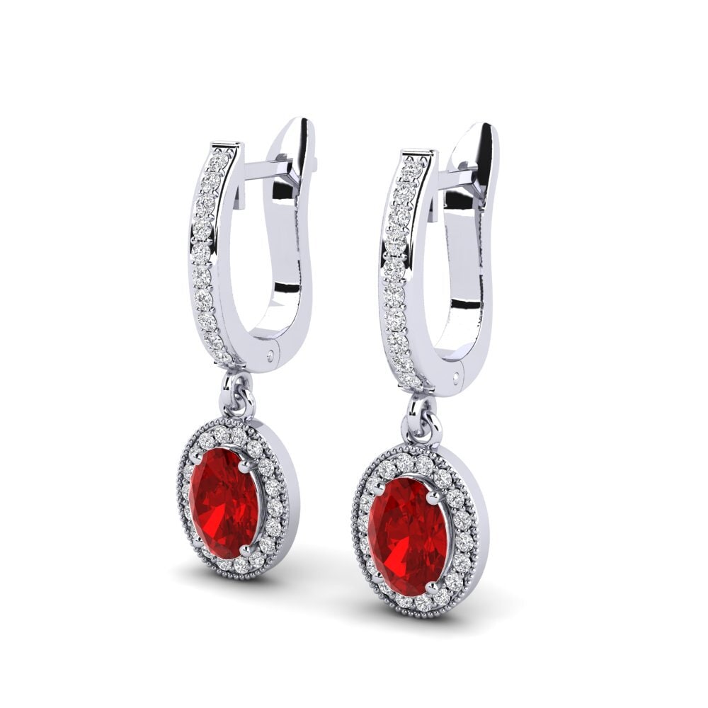 Ruby (Lab Created) Women's Earring Adimu