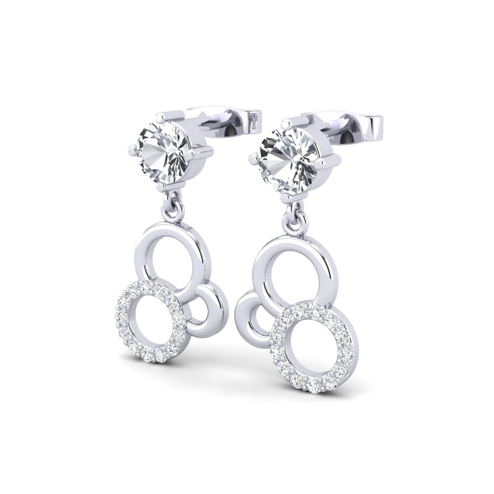 Đá Zircon Trắng Bông tai nữ Amadeo
