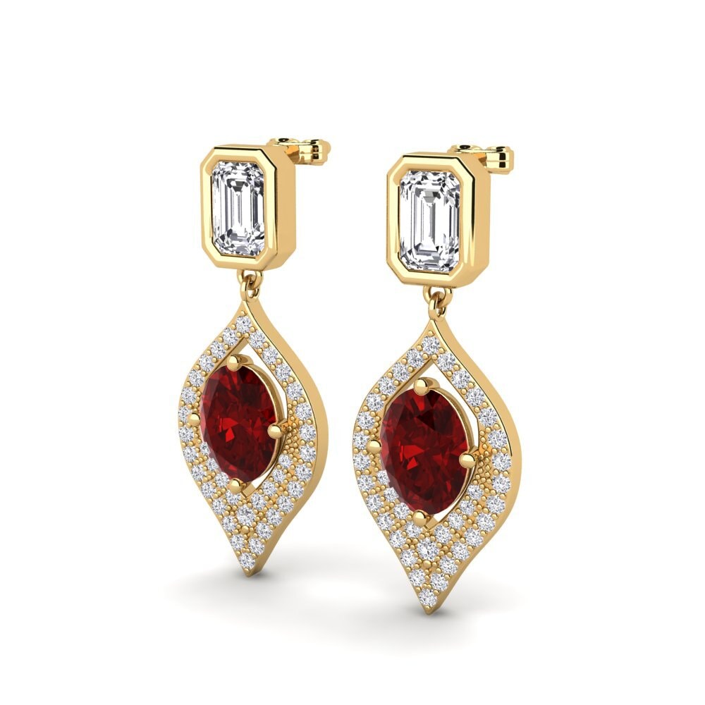 Ruby (Lab Created) Women's Earring Asinoch
