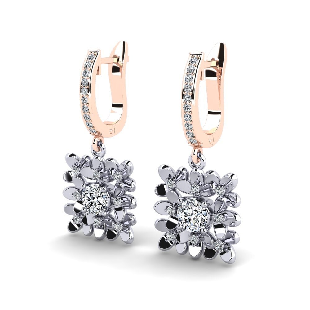 18ct White & Rose Gold Women's Earring Basaldua