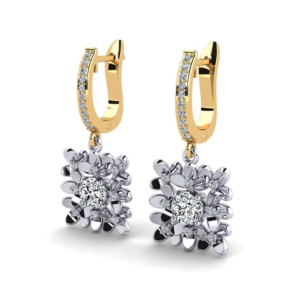 18ct White & Yellow Gold Women's Earring Basaldua