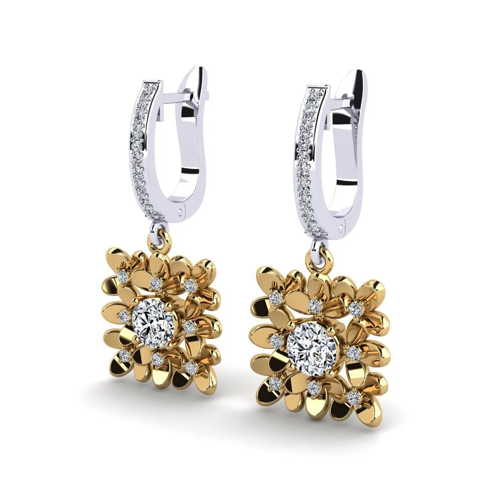 18ct Yellow & White Gold Women's Earring Basaldua