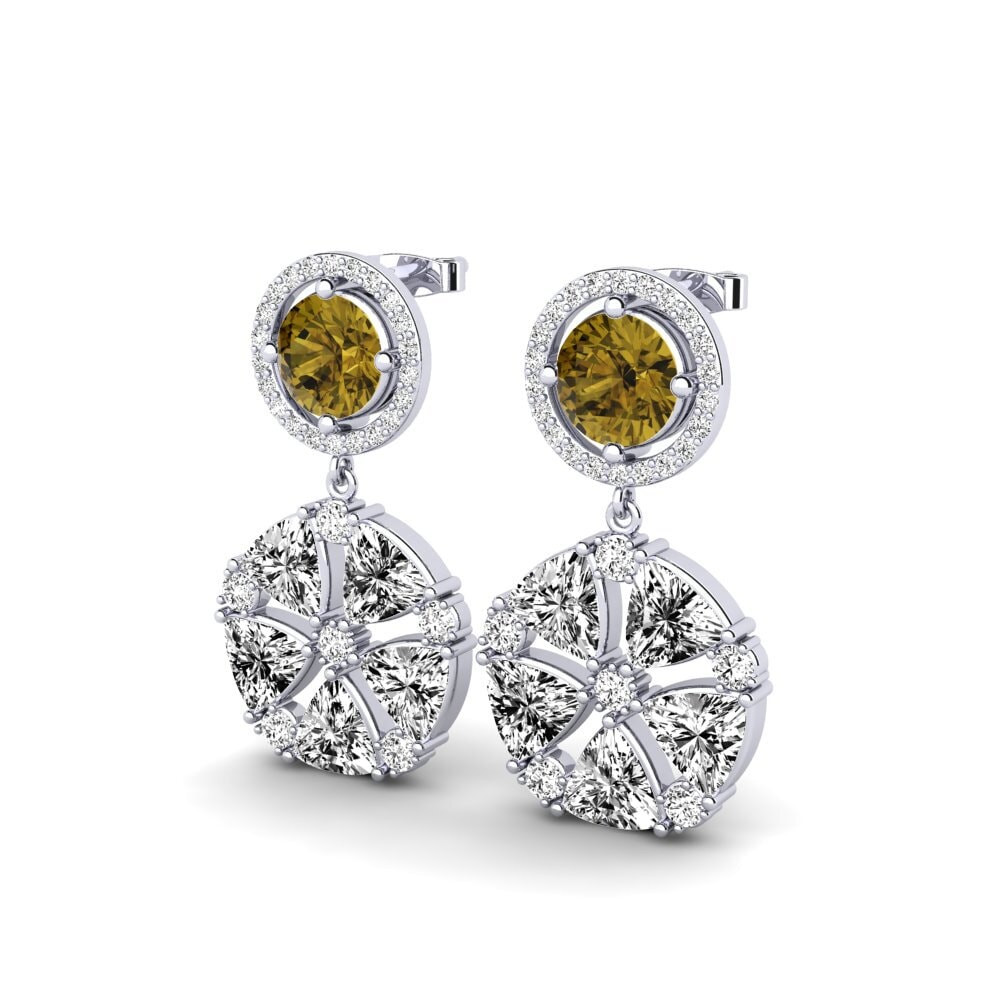Đá Zircon Nâu Bông tai nữ Bushway