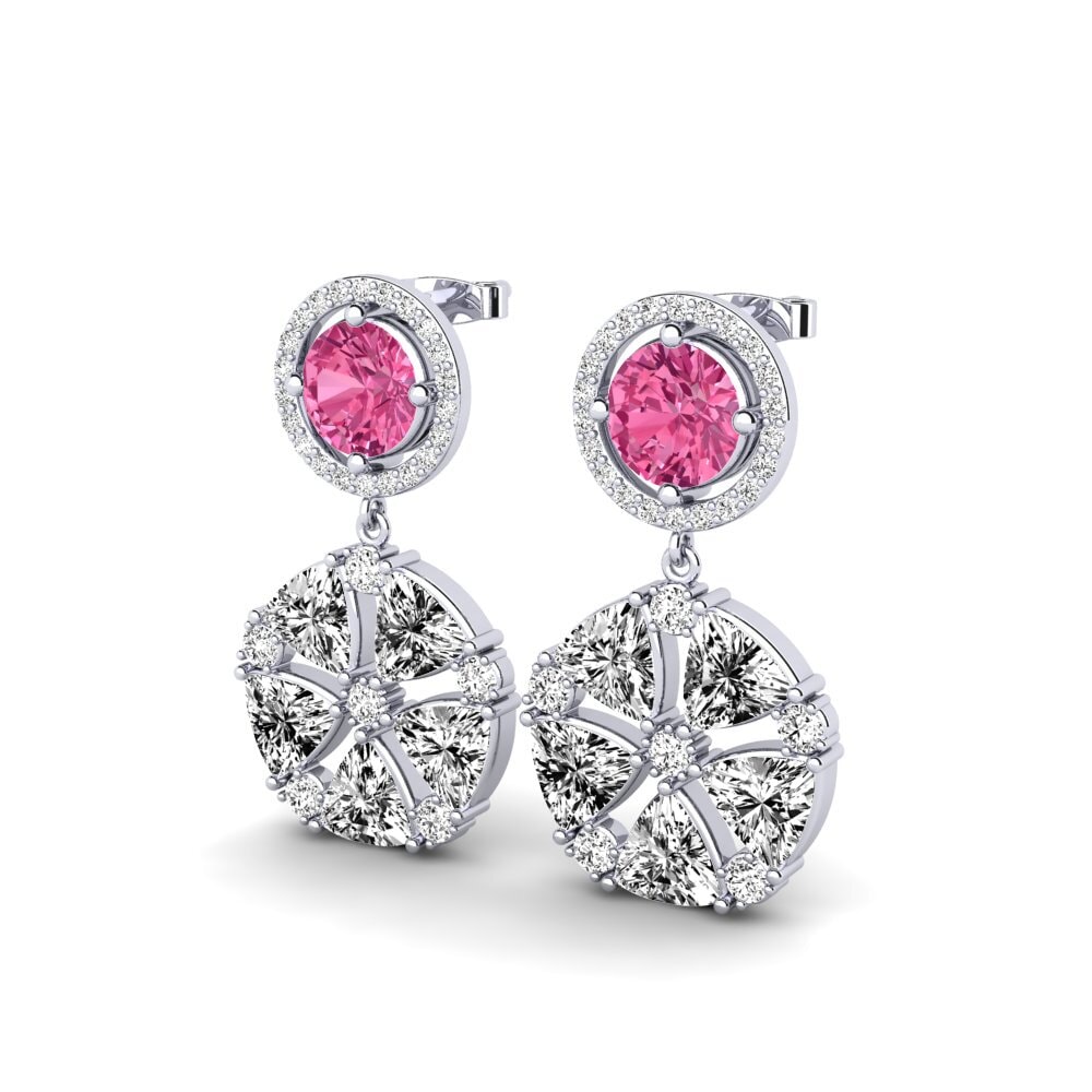 Turmalina rosa Pendiente de mujer Bushway