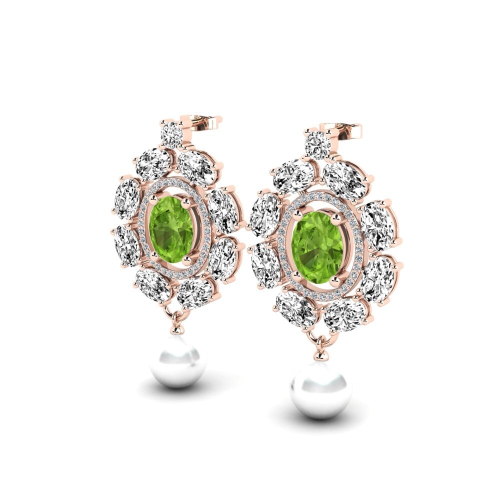 14k Oro Rosa Peridoto Pendiente de mujer Dawika