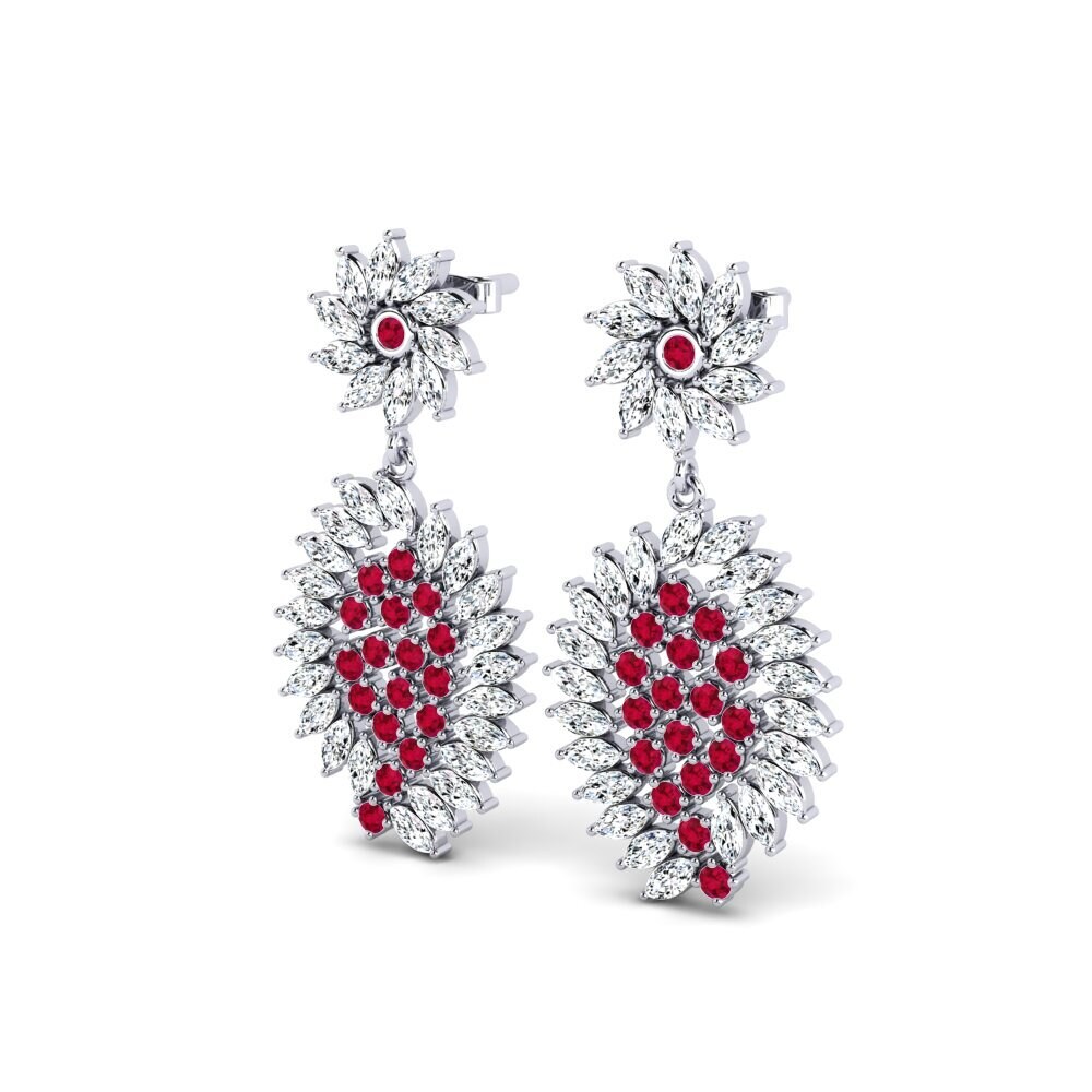 Đá Ruby / Hồng Ngọc Bông tai nữ Delmoro