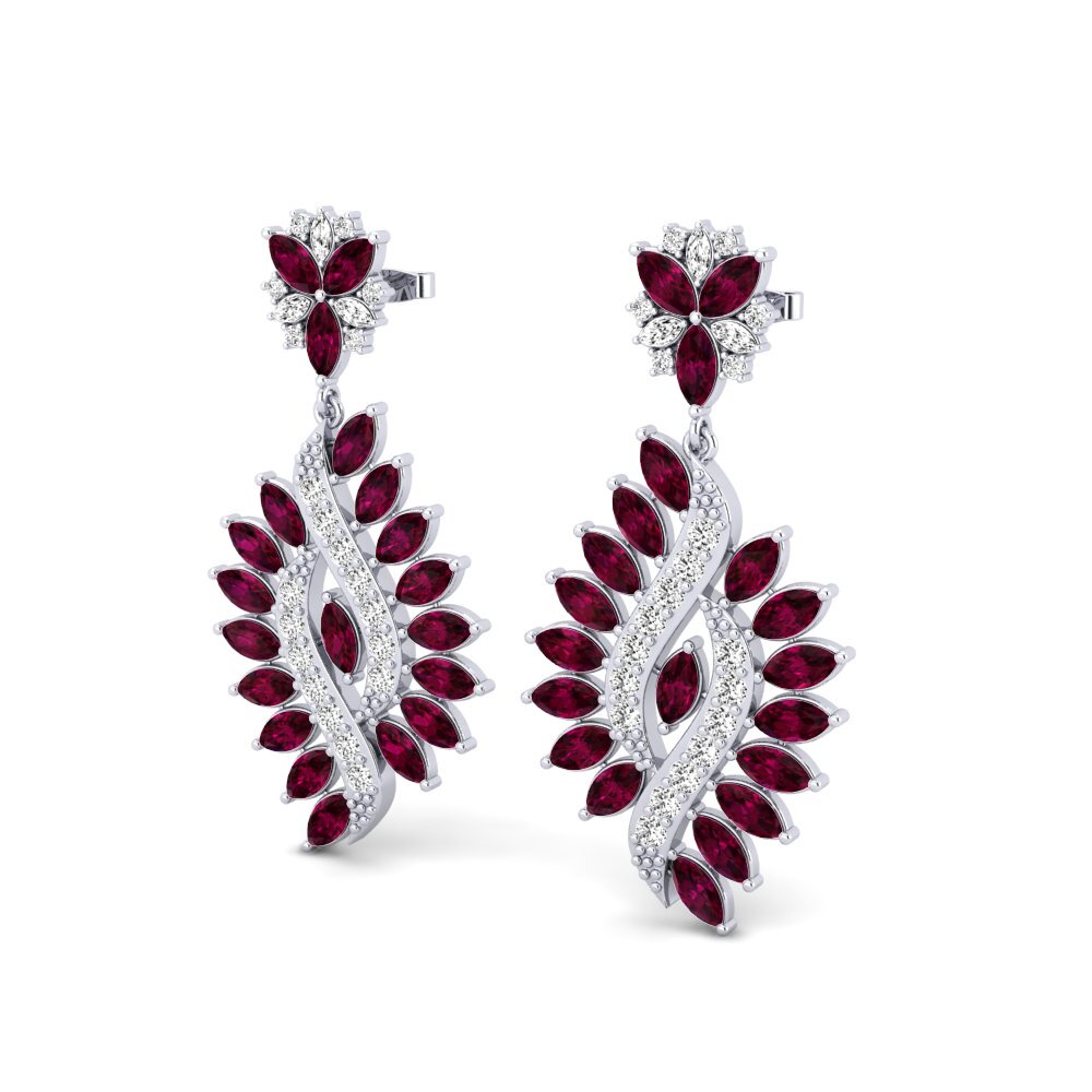 Đá Rhodolite Bông tai nữ Donnatella