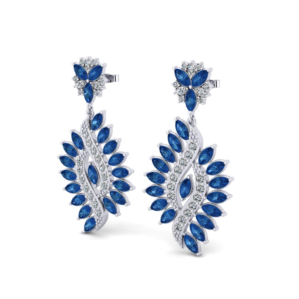 Marquesa Circonita Azul Oscuro Pendiente de mujer Donnatella