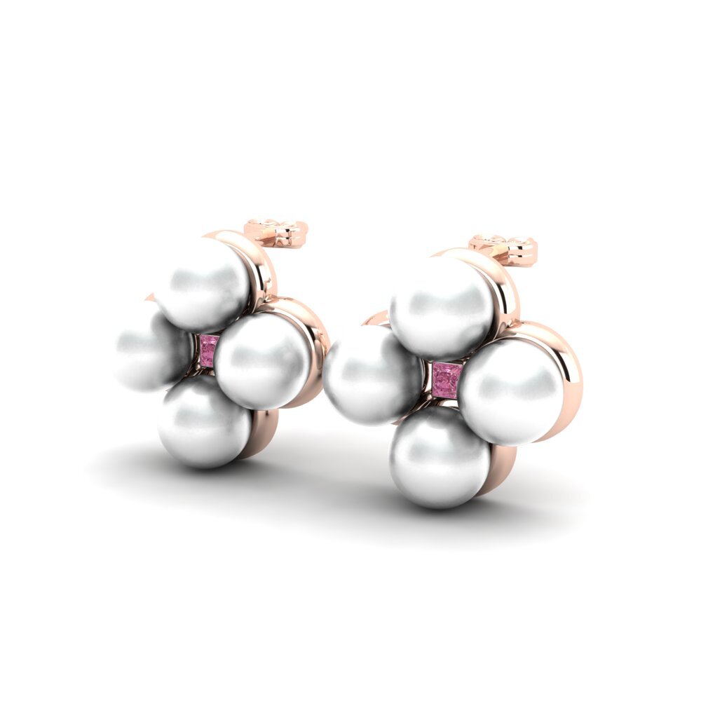 14k Oro Rosa Granate Rhodolite Pendiente de mujer Hamish