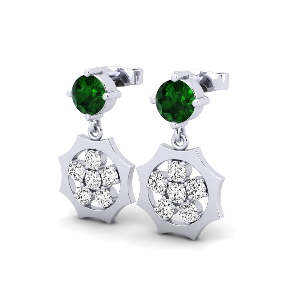 Turmalina verde Pendiente de mujer Lard