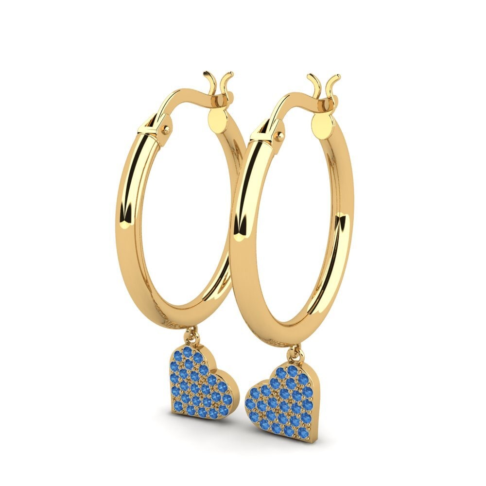 Đá Zirconia Xanh Lam Bông tai nữ Lurry