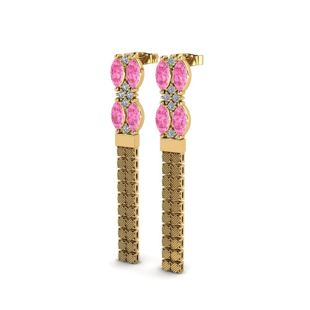 Marquise Pink Sapphire Women's Earring Mansker