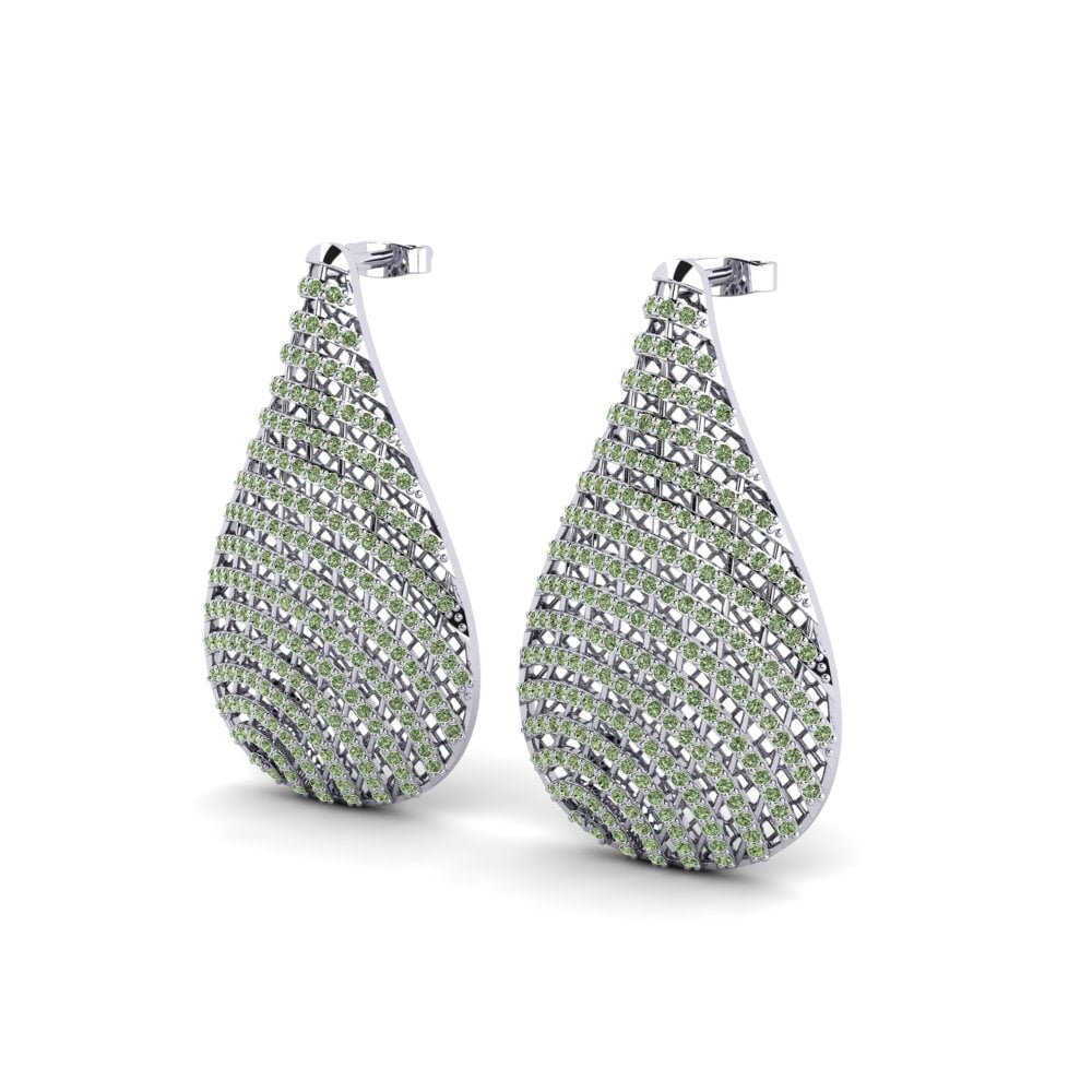 Diamante Verde Brincos Feminino Mumtas