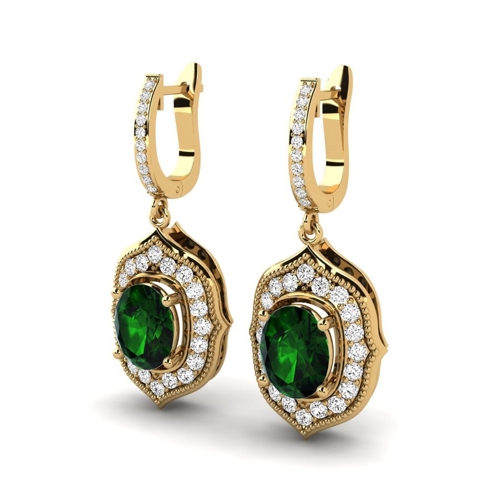 Đá Tourmaline Xanh / Bích tỷ Bông tai nữ Namilia