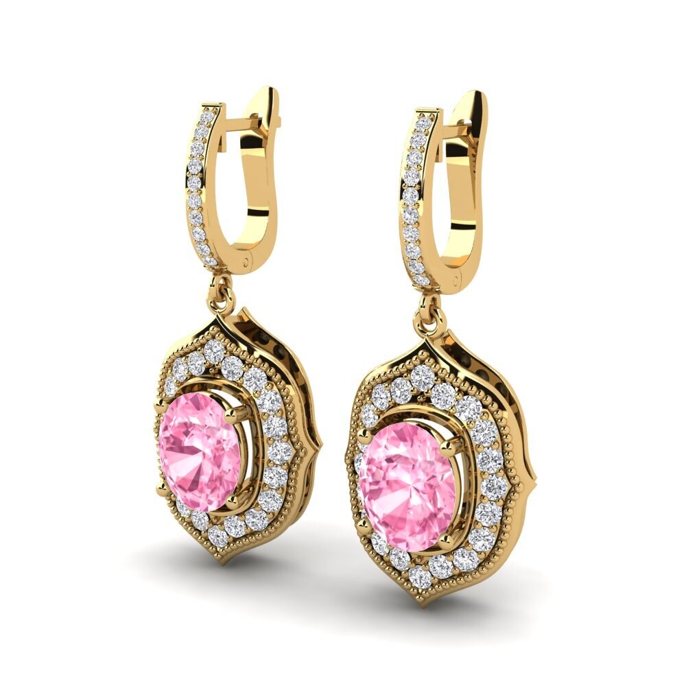 Đá Sapphire Hồng Bông tai nữ Namilia