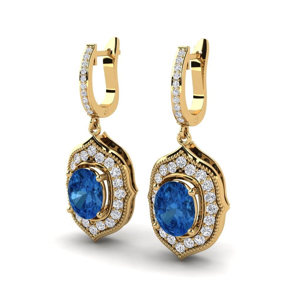 Zircônia azul escuro Brincos Feminino Namilia