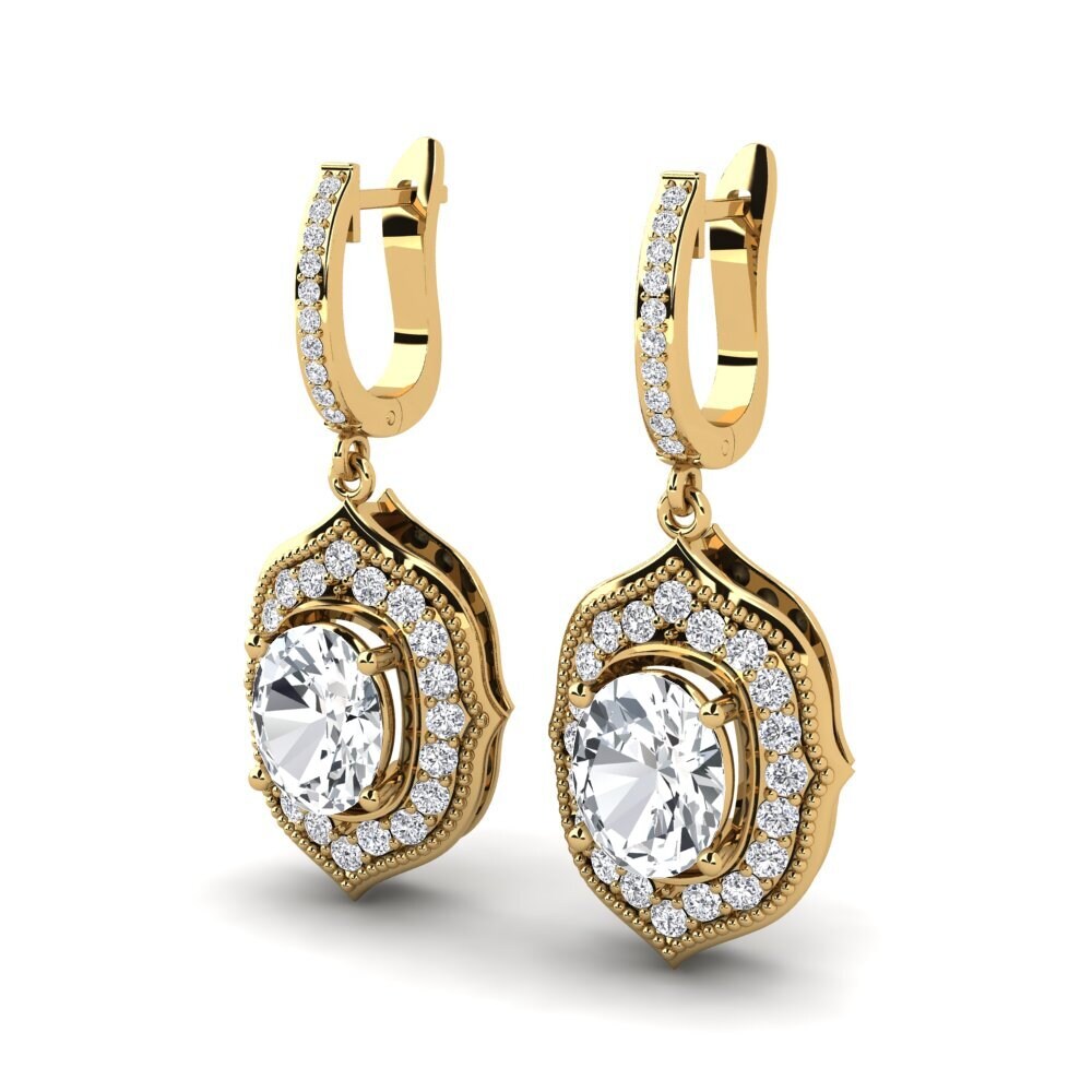 Đá Zircon Trắng Bông tai nữ Namilia
