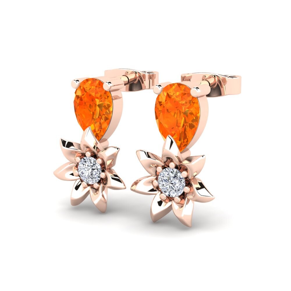 Orangefarbener Saphir Damen ohrring Paget