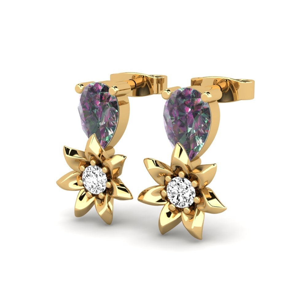 14ct Yellow Gold Mystic Topaz Women's Earring Paget