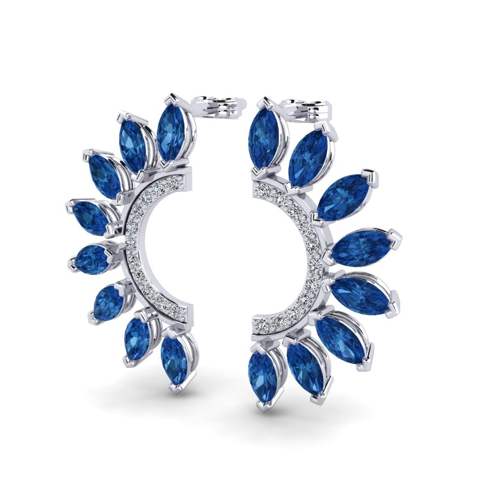Marquesa Circonita Azul Oscuro Pendiente de mujer Pollux