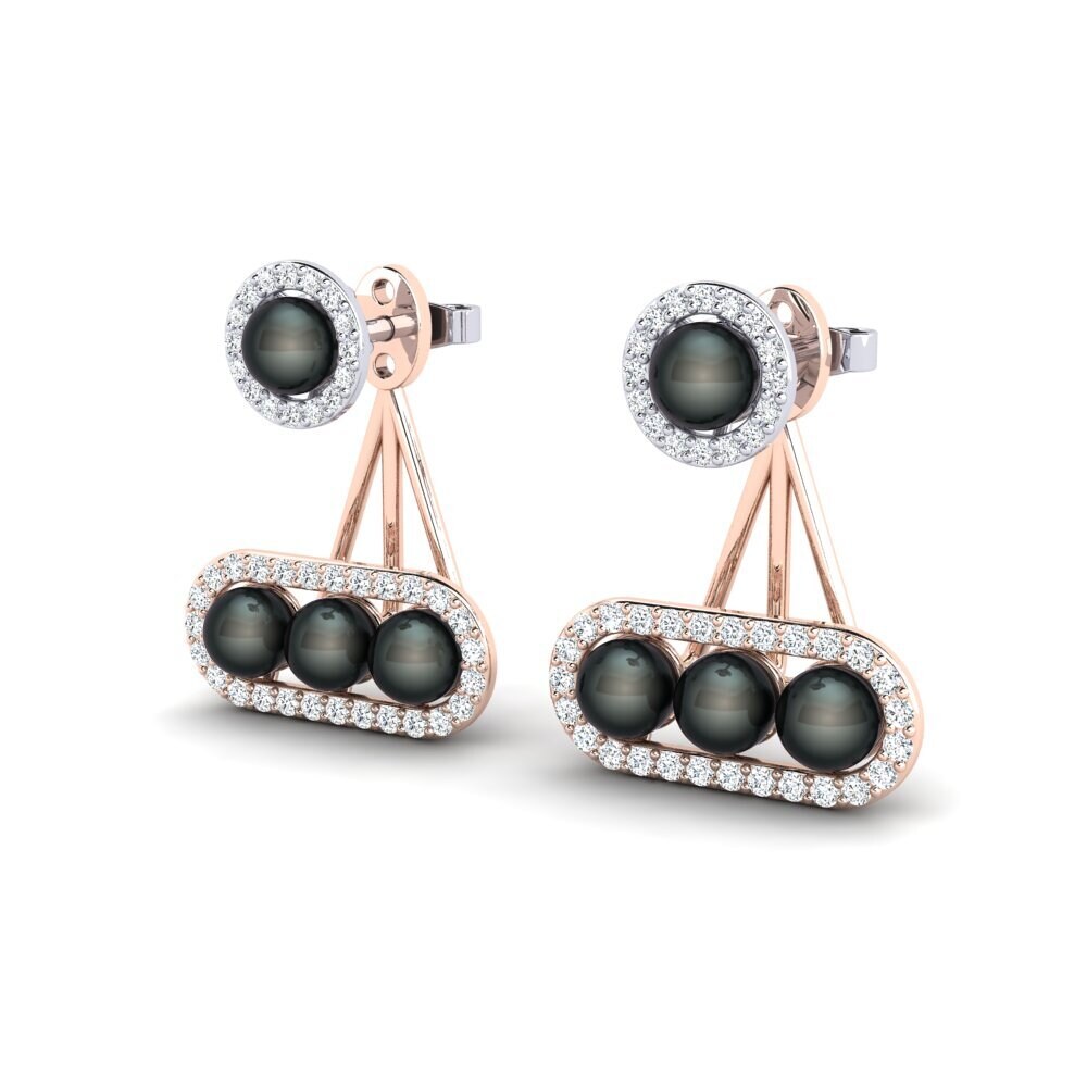 14ct Rose / White Gold Women's Earring Porath