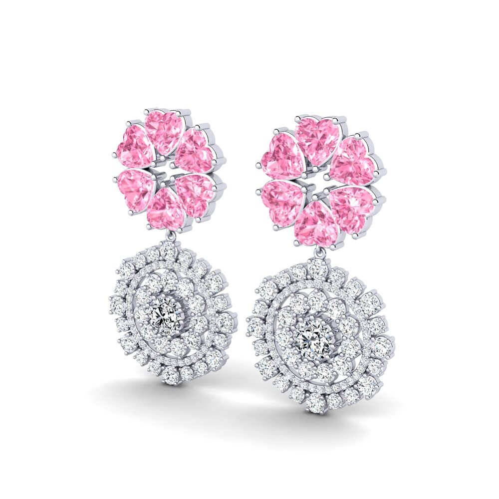 Đá Sapphire Hồng Bông tai nữ Ratha