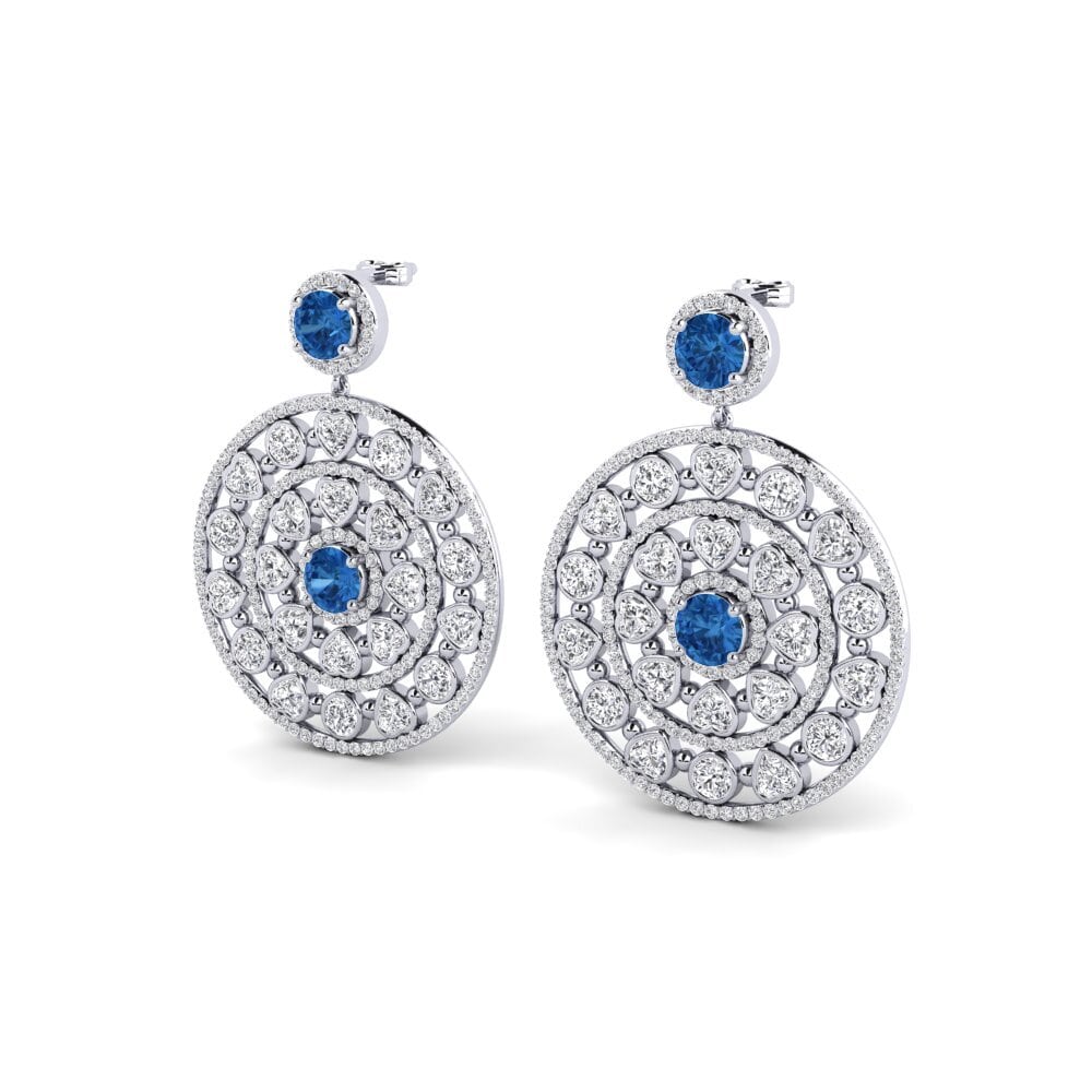 Zircônia azul escuro Brincos Feminino Rexa