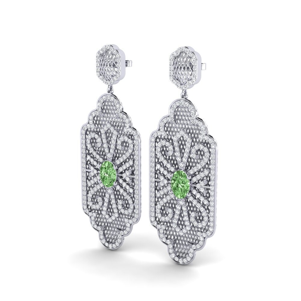 Diamante Verde Brincos Feminino Richie