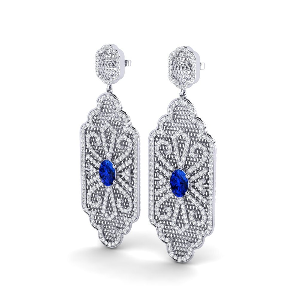 Oval Sapphire (Lab Created) Women's Earring Richie