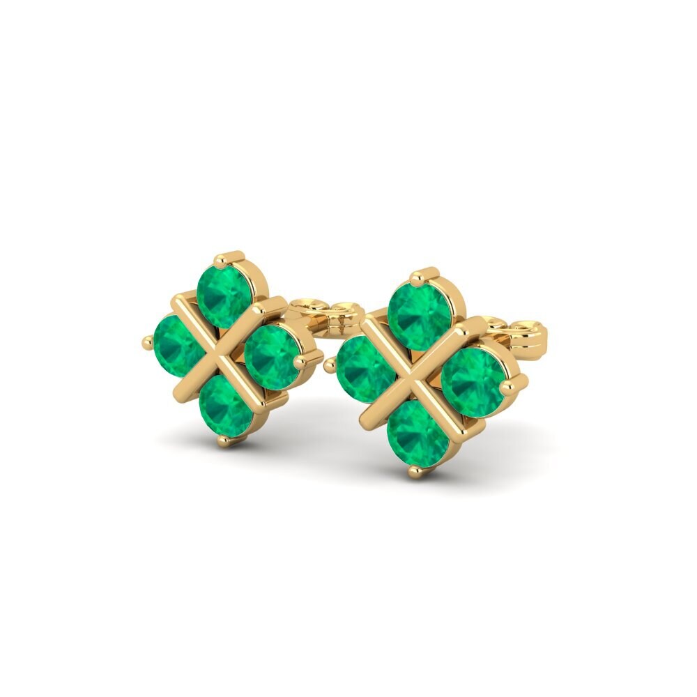 Oro Giallo 750 Smeraldo Orecchino da donna Ronai