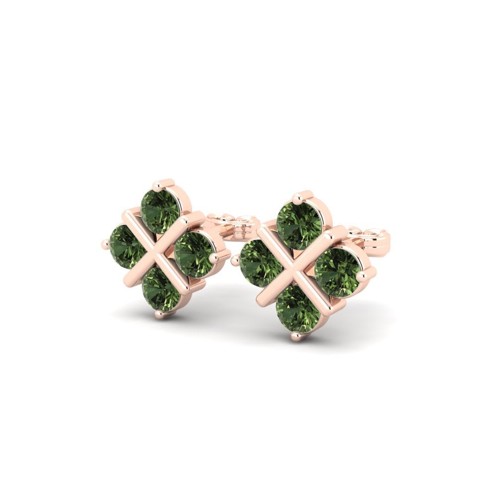 Oro Rosso 585 Zaffiro Verde Orecchino da donna Ronai