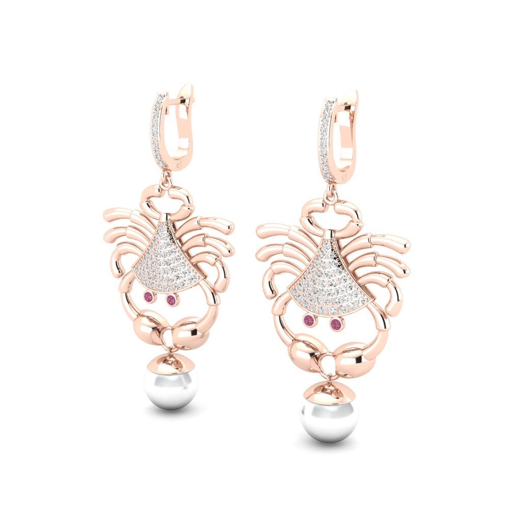 14k Oro Rosa Granate Rhodolite Pendiente de mujer Samli