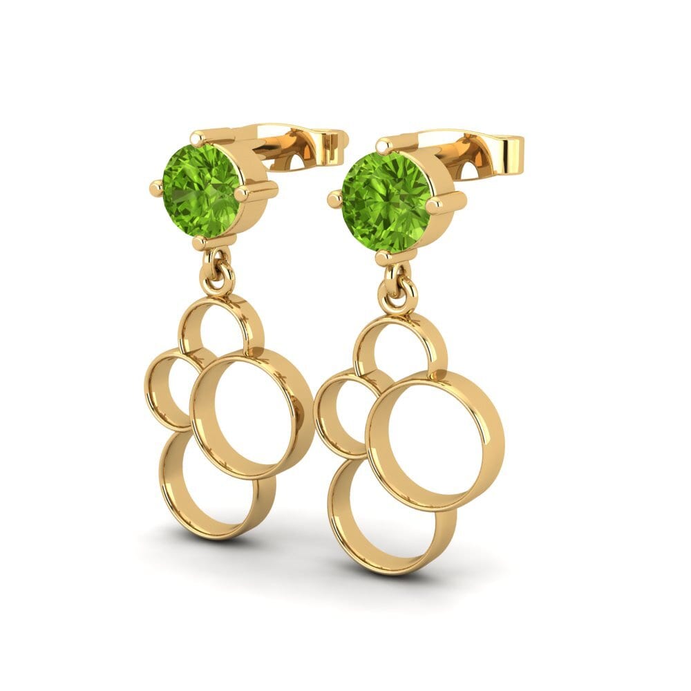 14ct Yellow Gold Peridot Women's Earring Seble