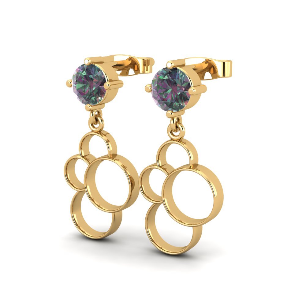 14ct Yellow Gold Mystic Topaz Women's Earring Seble