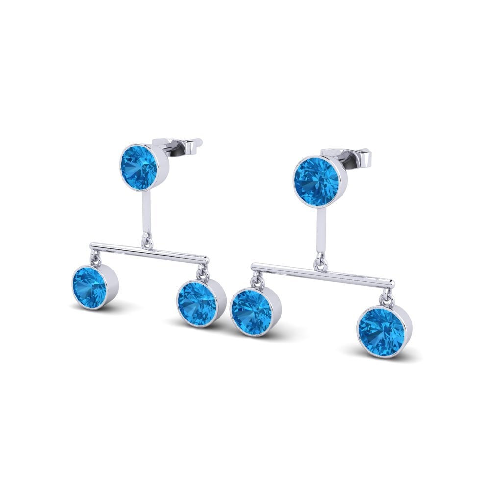 Azul Topázio Brincos Feminino Sere