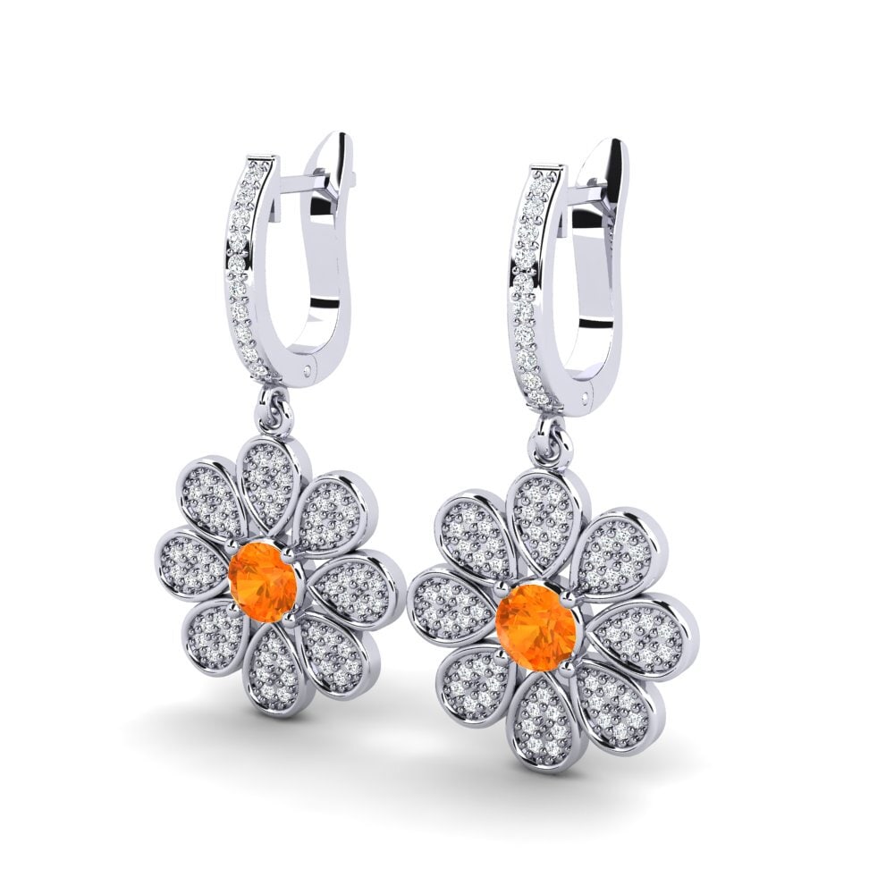 Zafiro Naranja Pendiente de mujer Shedd