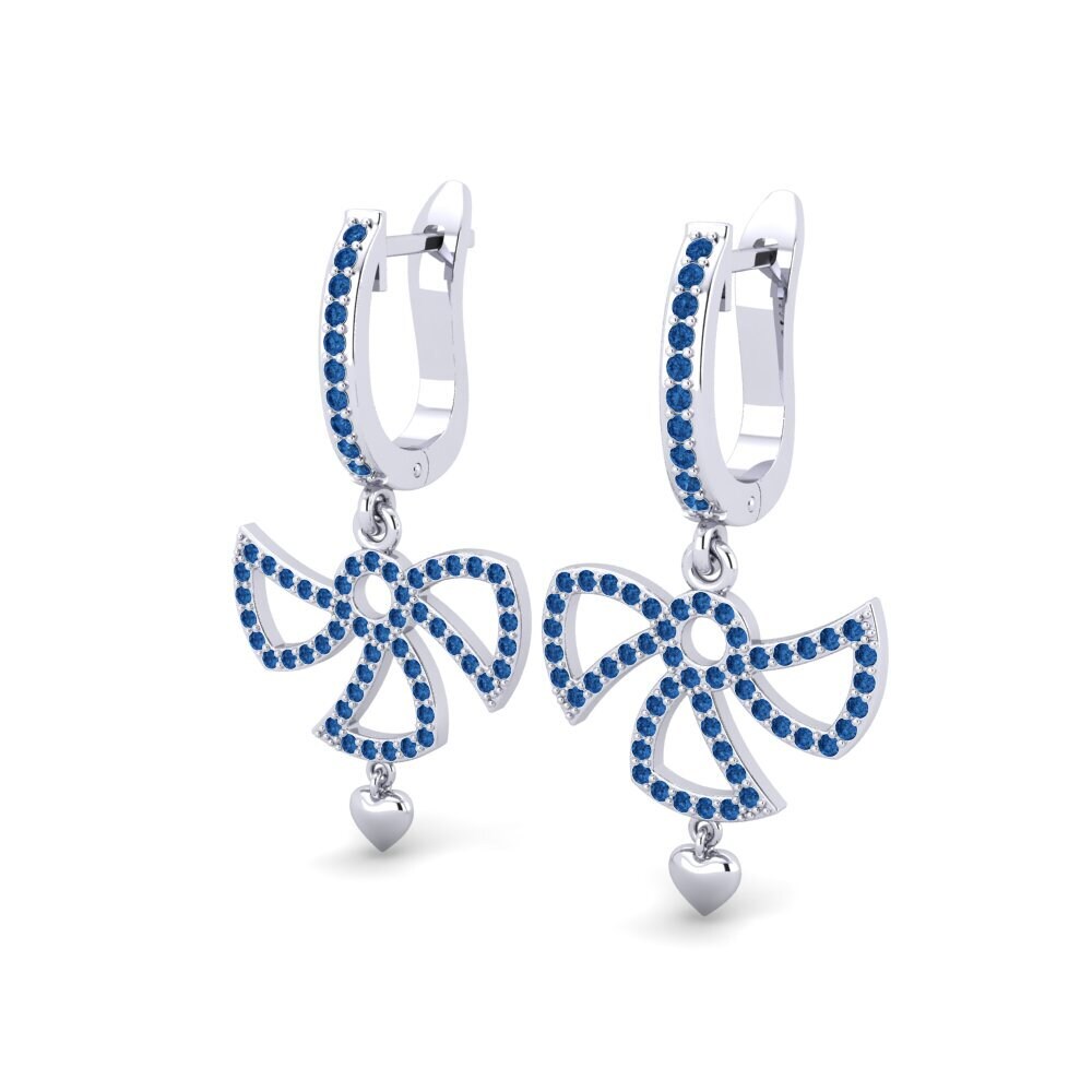 Donker Blauwe Zirkoon Dames Oorbellen Spagnolo