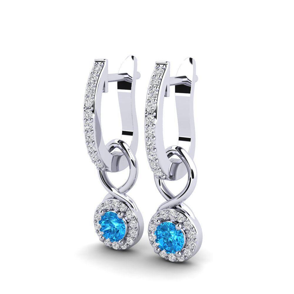 Topaze Bleue Boucle d'oreille femme Toma