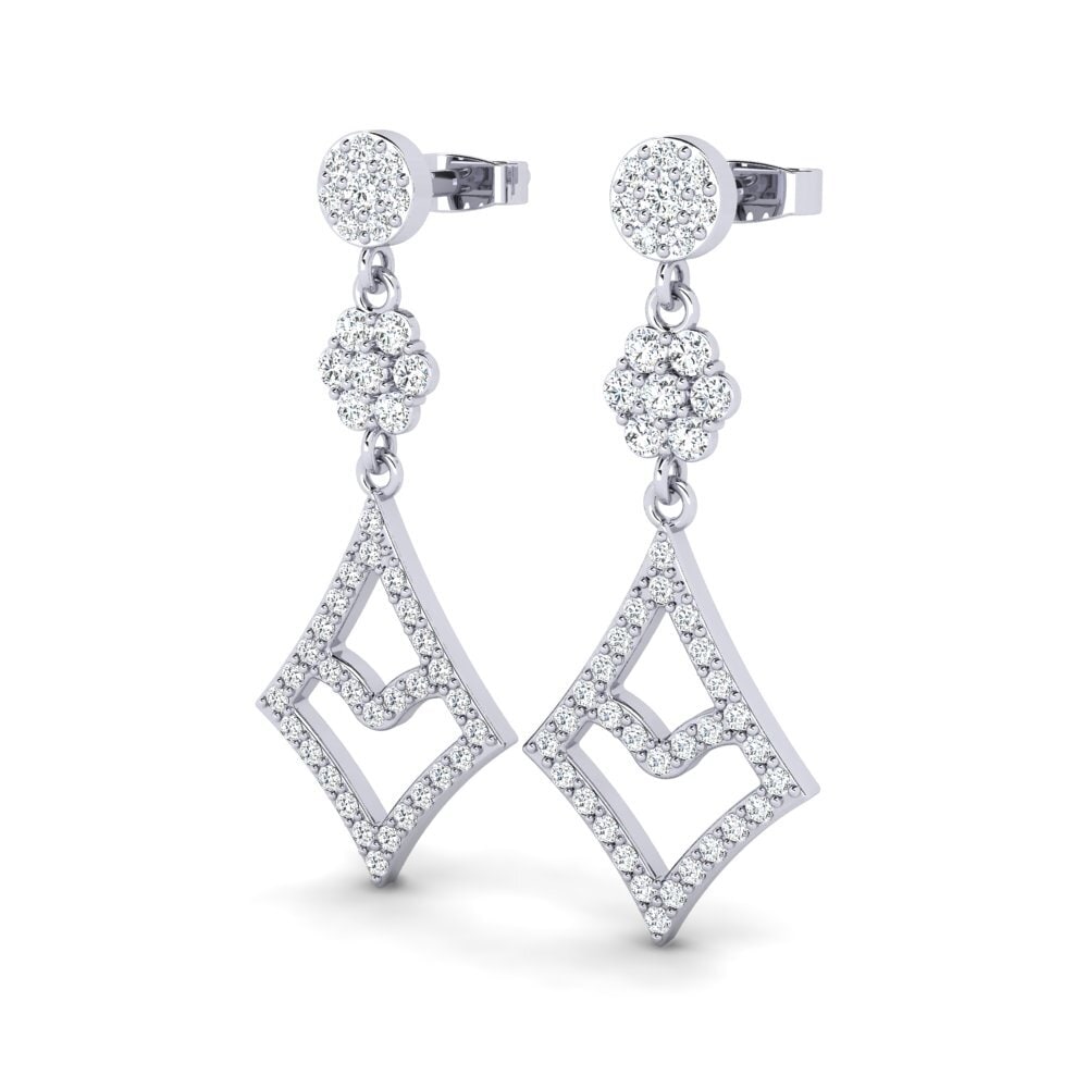9ct White Gold Women's Earring Vasbinder