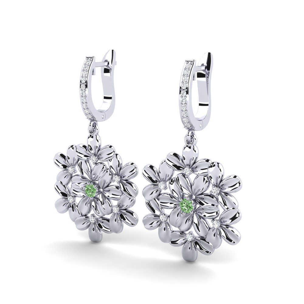 Diamante Verde Brincos Feminino Villanueva